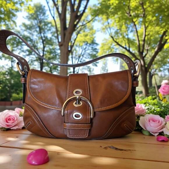 Coach F10188 Soho Small Hobo Shoulder Bag Tan Leather w/ Dustbag Authenticated - Picture 1 of 16